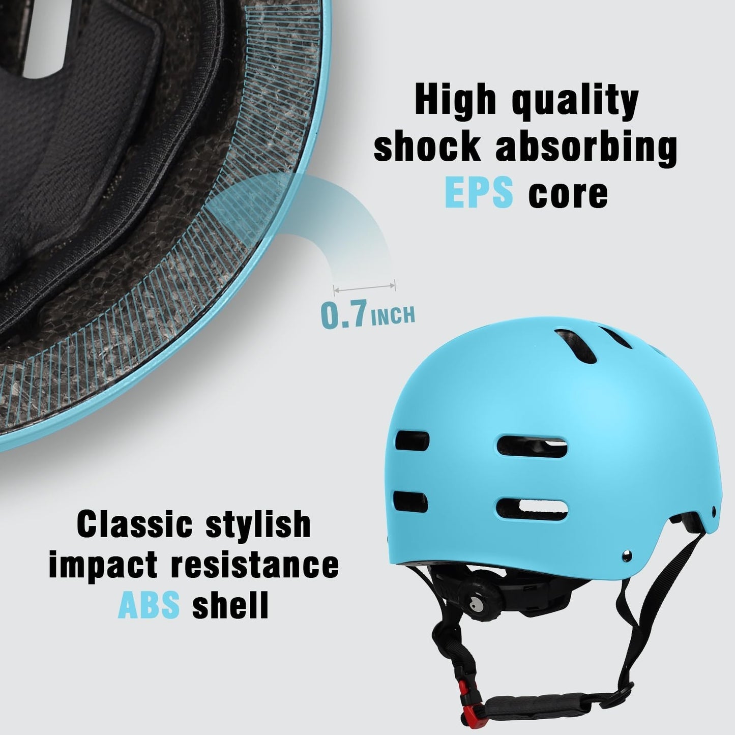 Multi-Sport Helmet for Skateboard, Bike, Scooter - Adjustable, Lightweight, Vent2