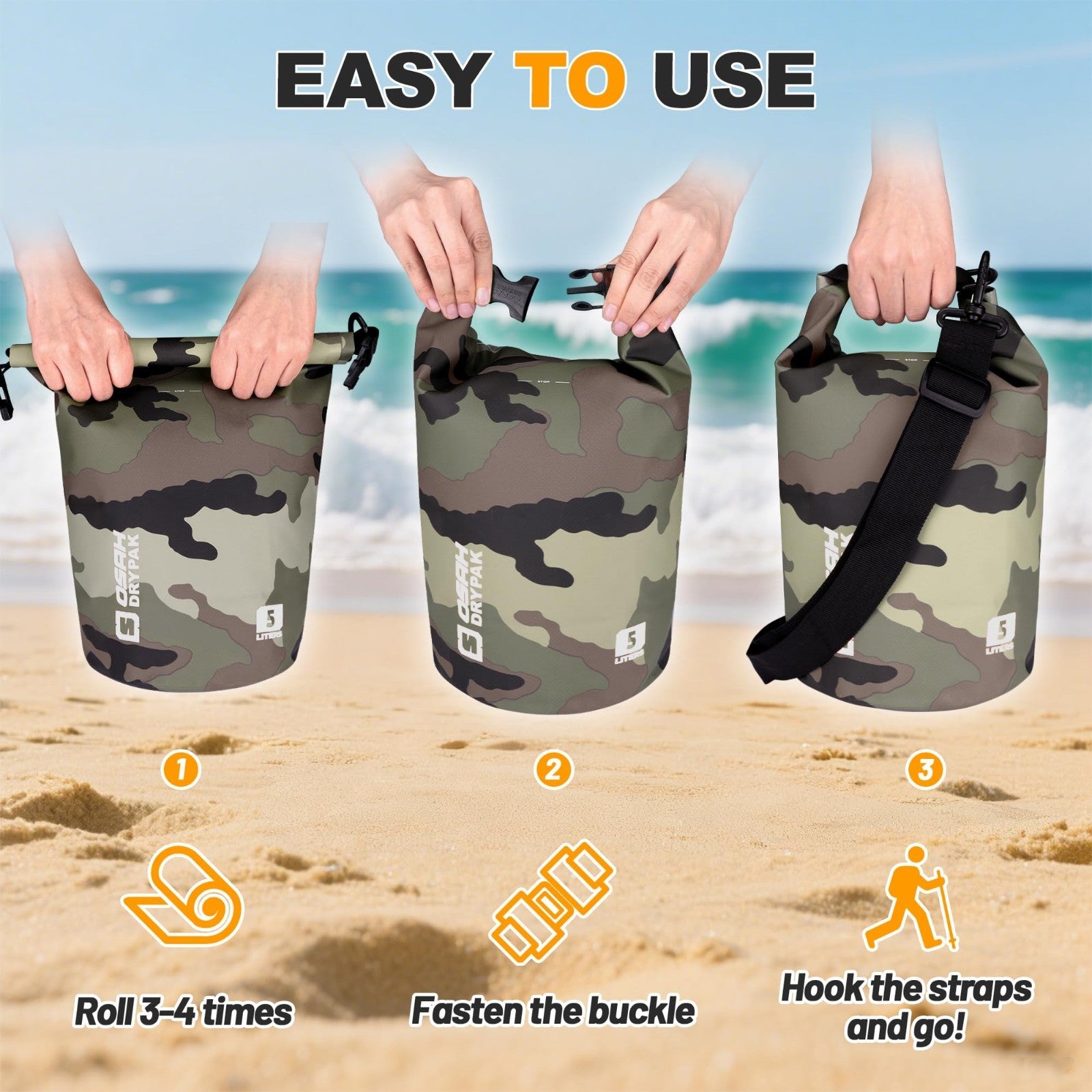 Waterproof Dry Bag 5L/10L/20L/30L/40L - Lightweight Roll Top Backpack for Travel4