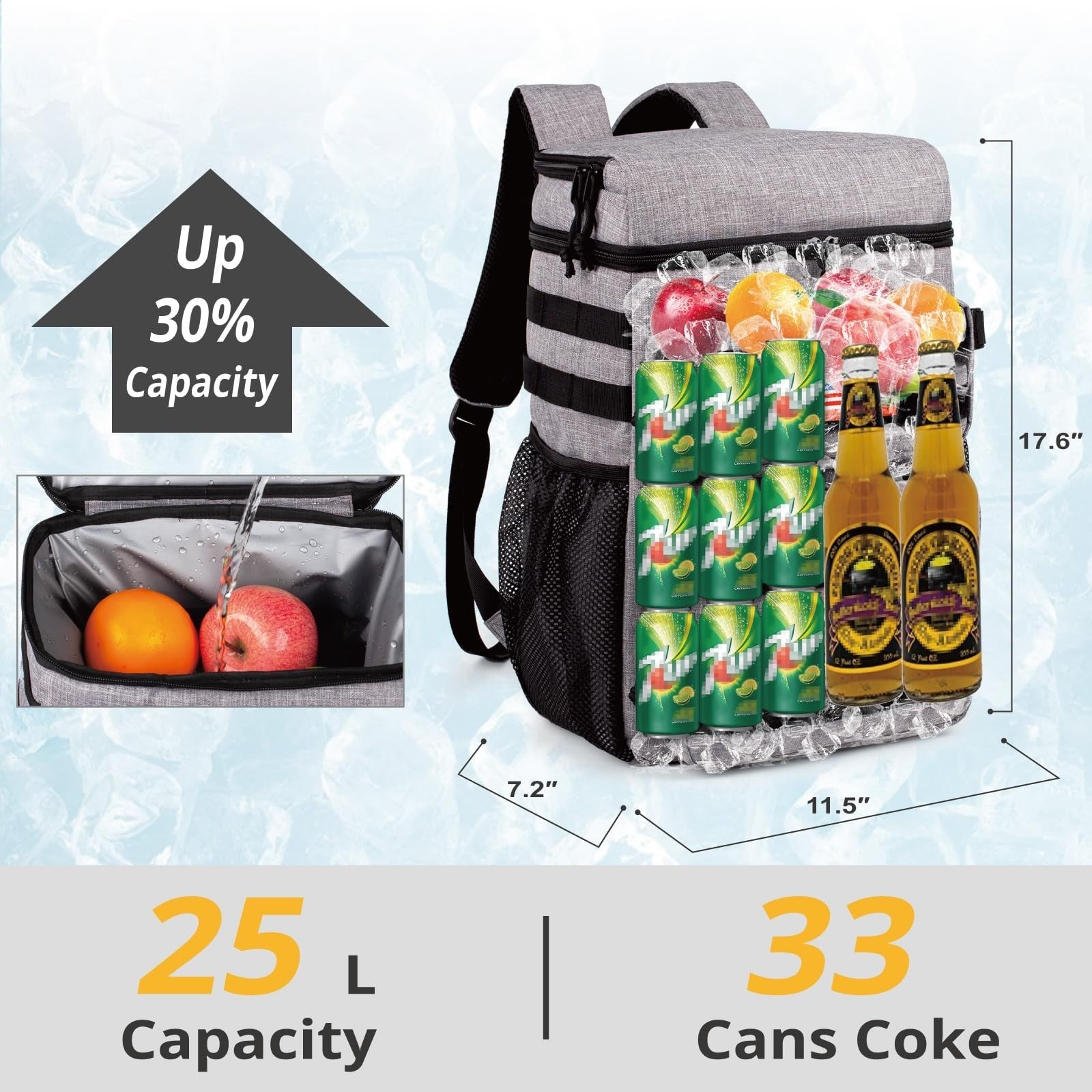 Tactical Insulated Cooler Backpack - Lightweight, Leakproof, Waterproof for Trav3