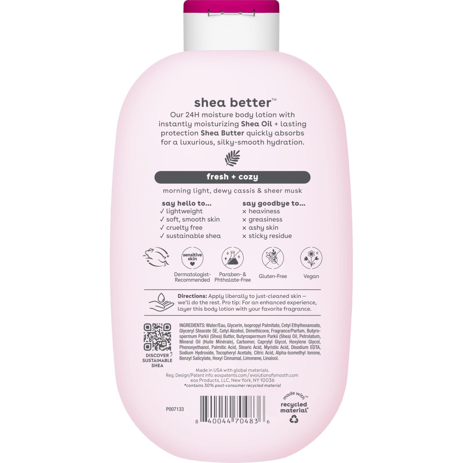 Natural Shea Body Lotion   Fresh & Cozy Scent, Moisturizing, 16 fl oz10