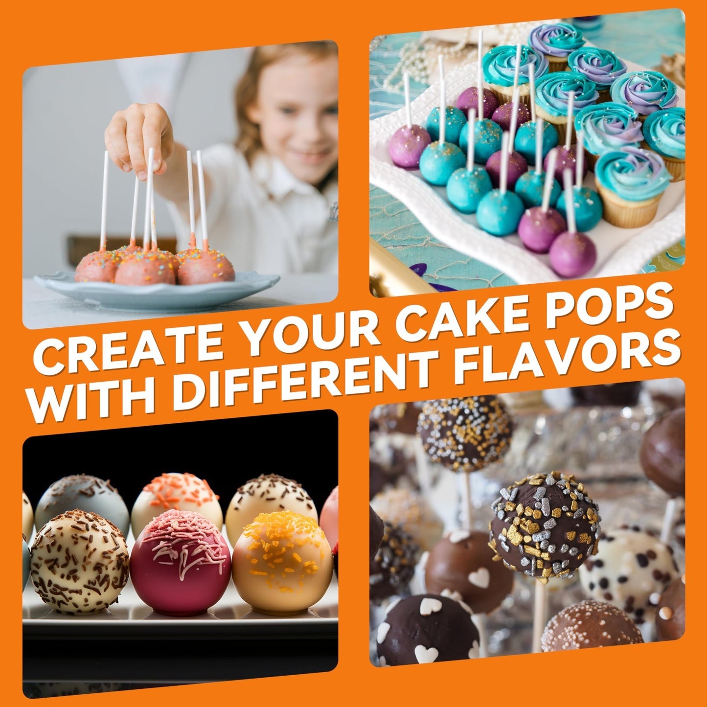 Cake Pop Maker Set with Stand, Sticks & Fork Tool - 12 Pops Capacity, Aquamarine3