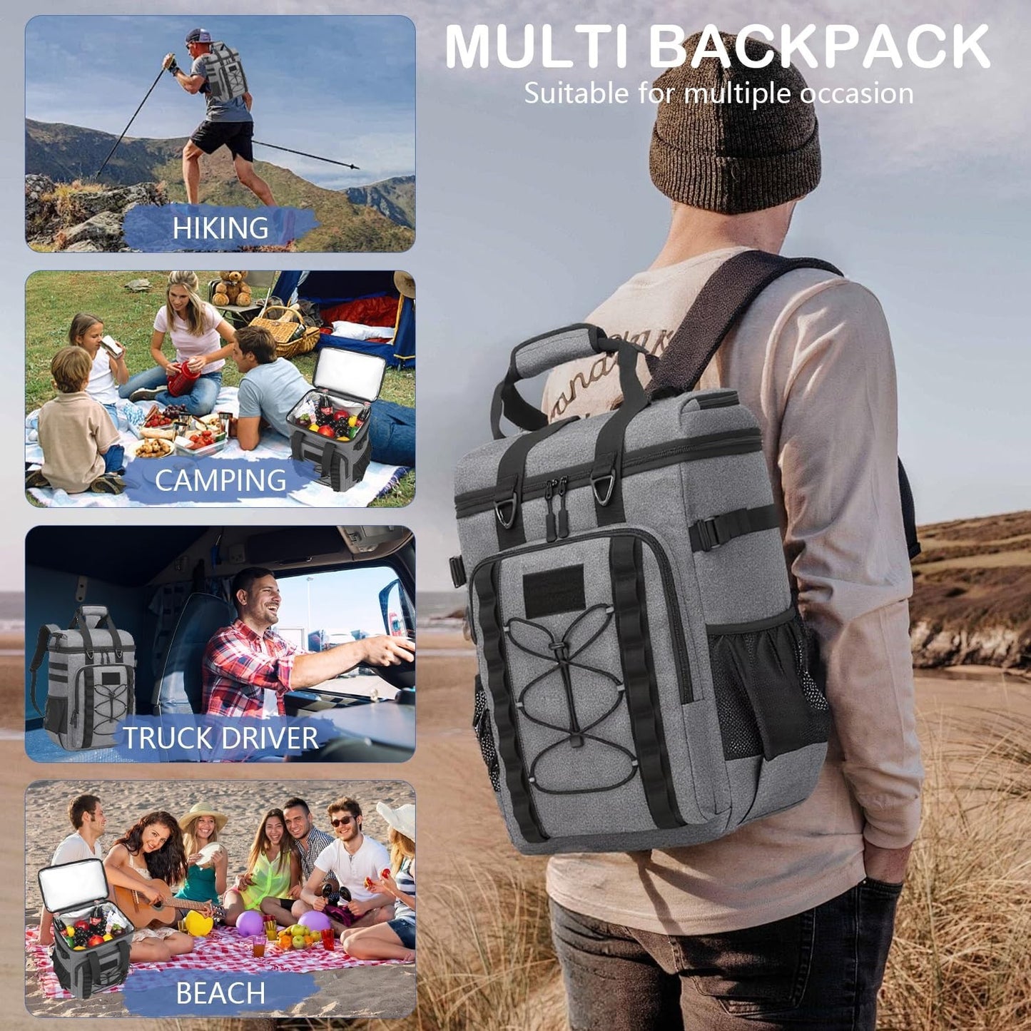 Insulated Tactical Cooler Backpack - 42 Can Capacity, Leak-Proof, Ideal for Camp6