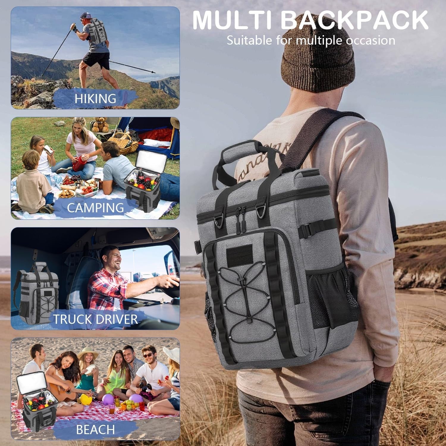 Insulated Tactical Cooler Backpack - 42 Can Capacity, Leak-Proof, Ideal for Camp6