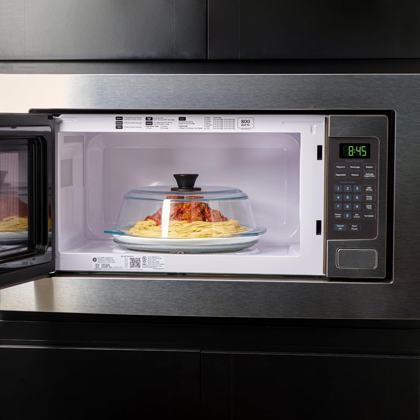Microwave Splatter Cover   10" Glass Food Lid with Silicone Handle, BPA Free, Di2