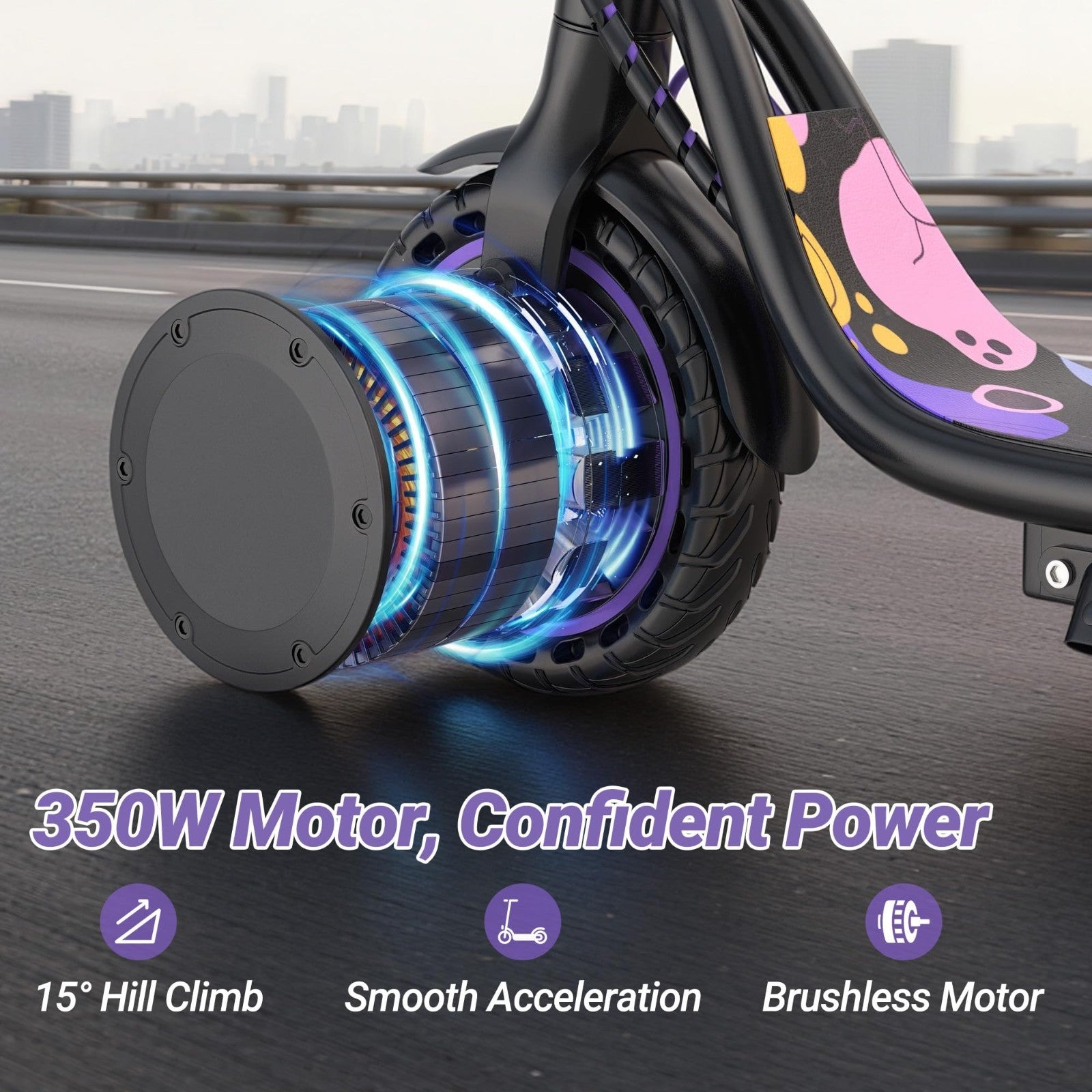 Powerful Electric Scooter 350W-500W, 9-22 MPH, 10-41 Mile Range, Foldable, Dual2