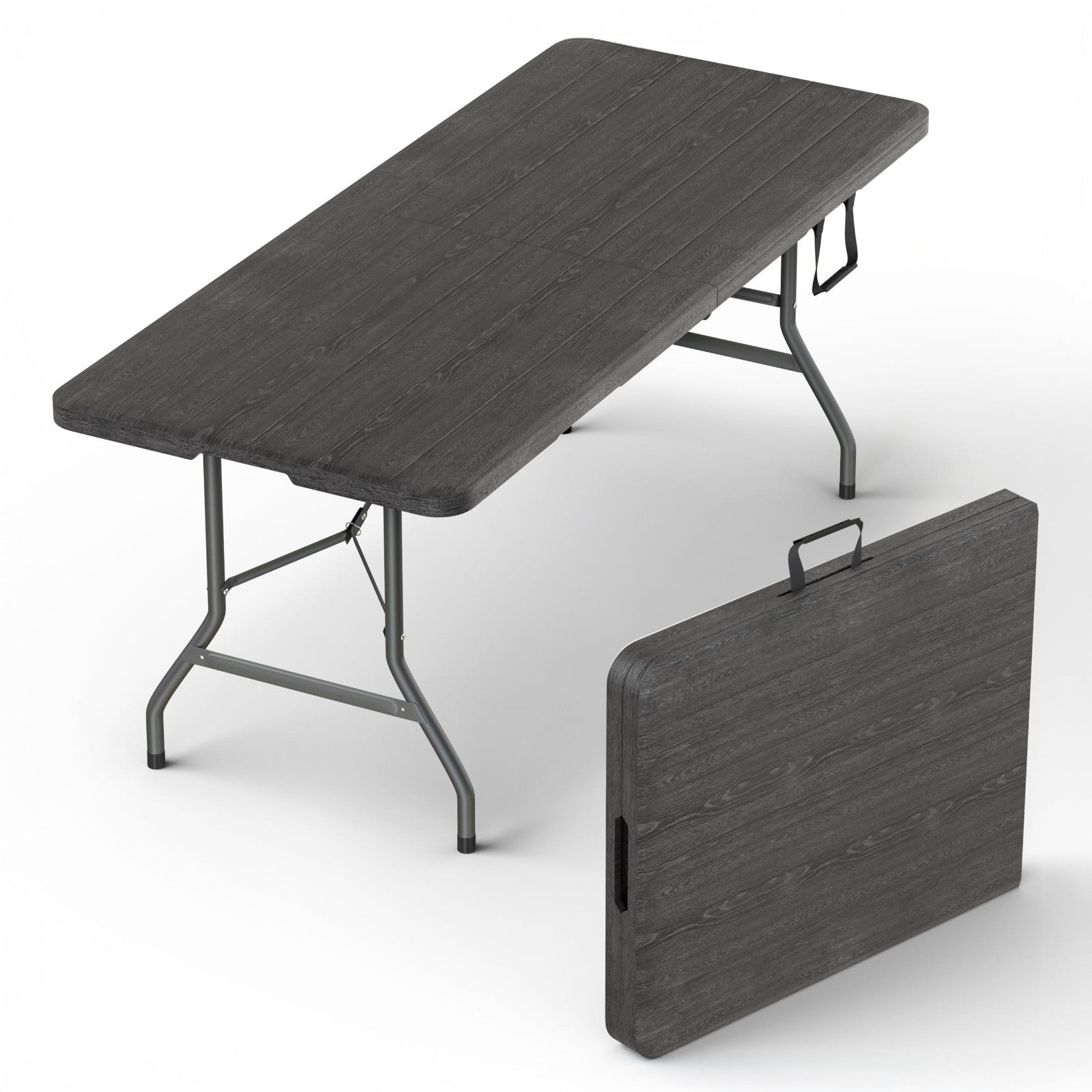 6FT Heavy Duty Folding Table with Handle - Portable for Party, Events, Camping,1