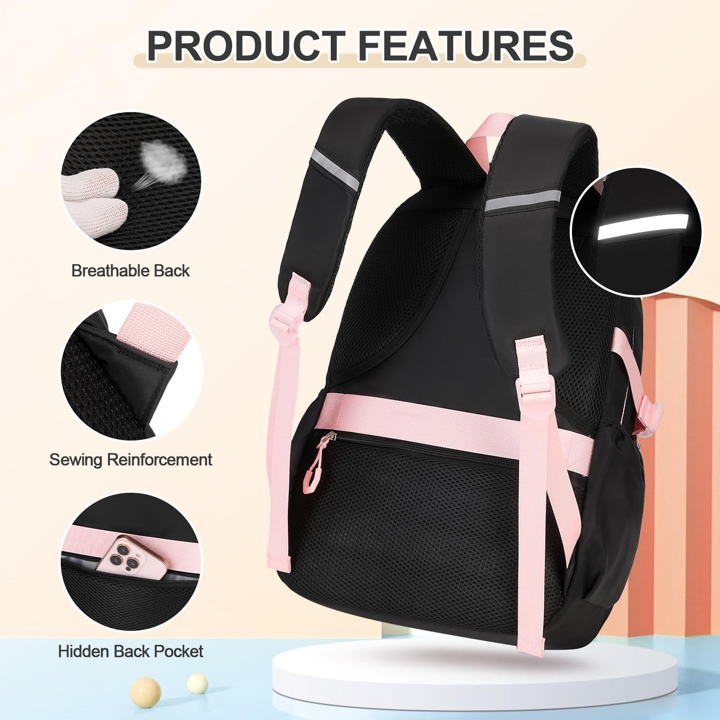 3PCS Girls School Backpack Set with Lunch Box & Pencil Pouch   Stylish & Durable3