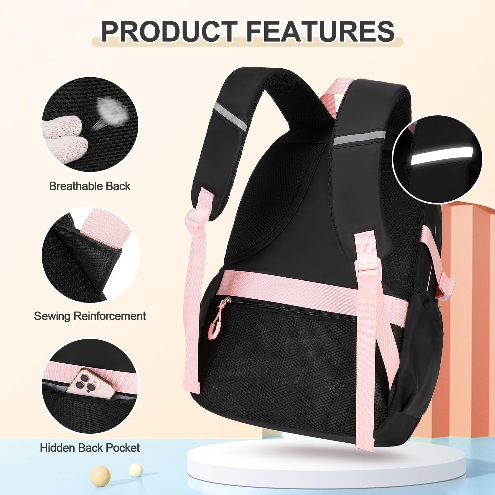 3PCS Girls School Backpack Set with Lunch Box & Pencil Pouch   Stylish & Durable3