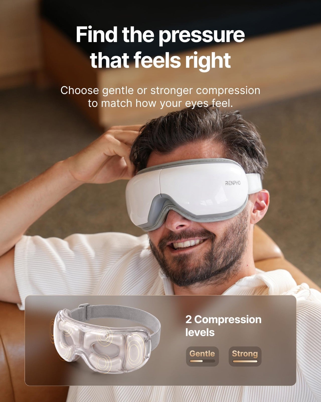 Heated Eye Massager with Vibration | Relieves Head Tension, Eye Strain & Dark Ci3
