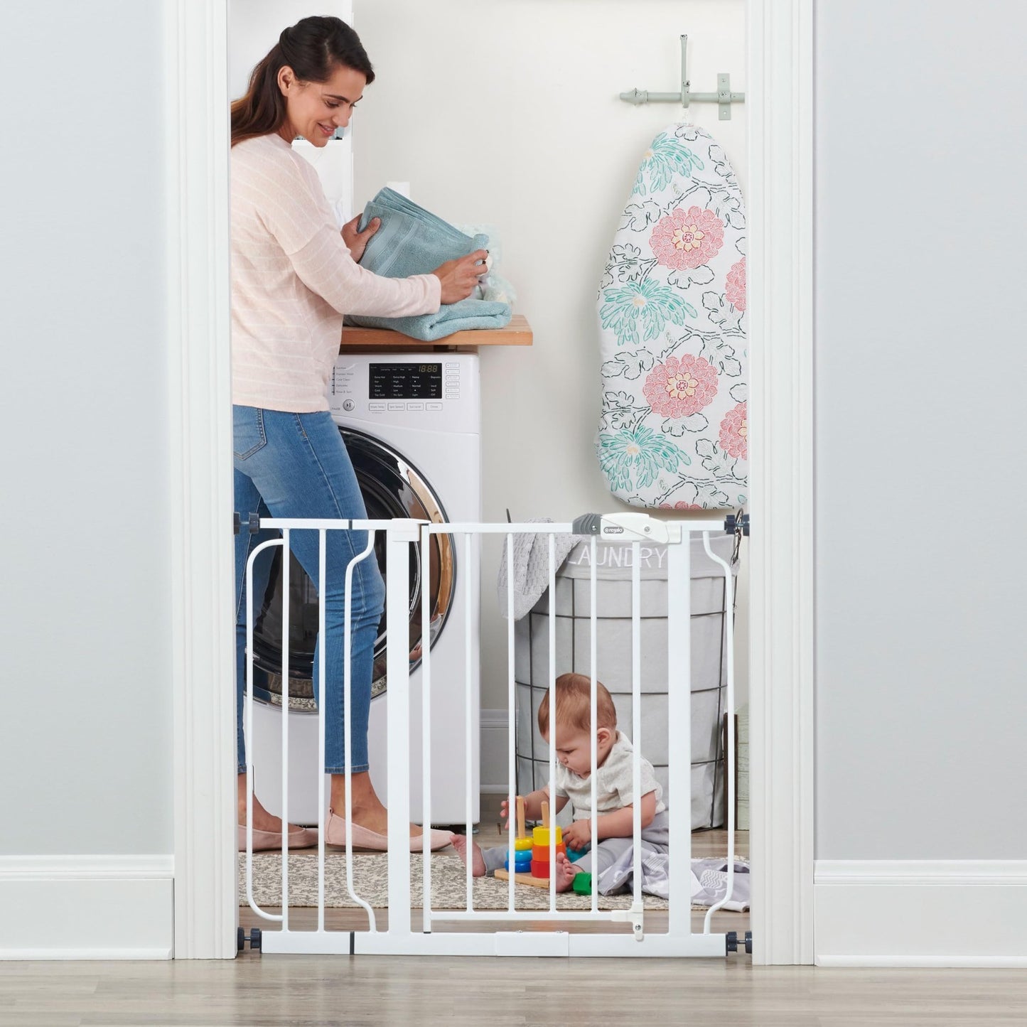 Adjustable 29" 38.5" Baby Gate for Stairs & Doorways   Easy Step Safety Barrier4