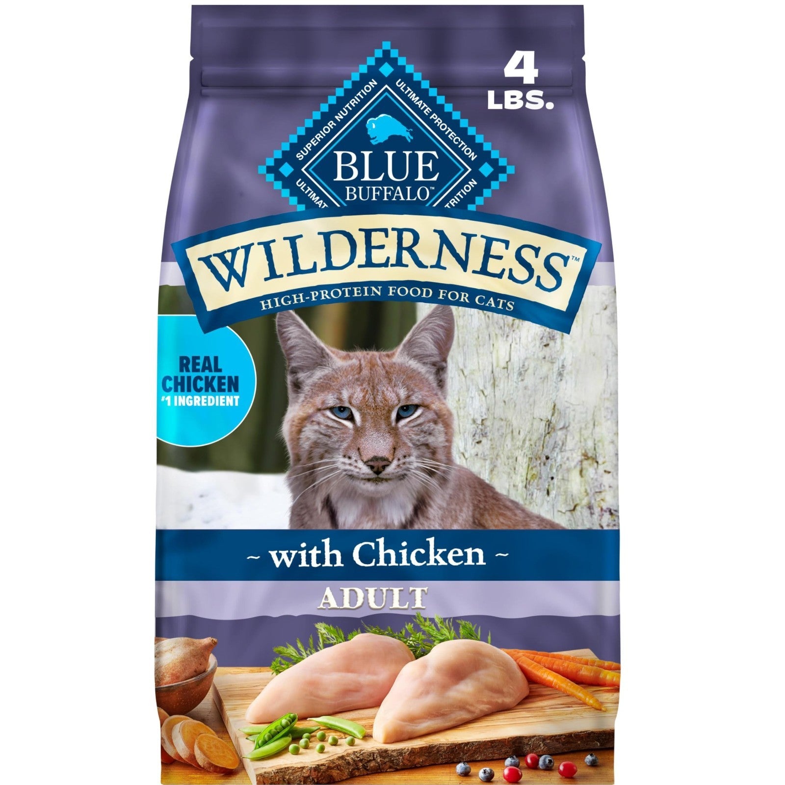 Grain Free Chicken Dry Cat Food for Adults, High Protein, 4 lb Bag1
