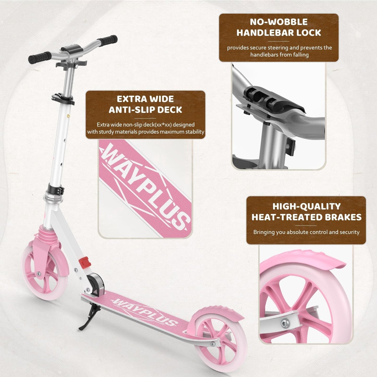 Kick Scooter for Ages 6+, Teens & Adults - 8" Big Wheels, 240lb Weight Capacity5