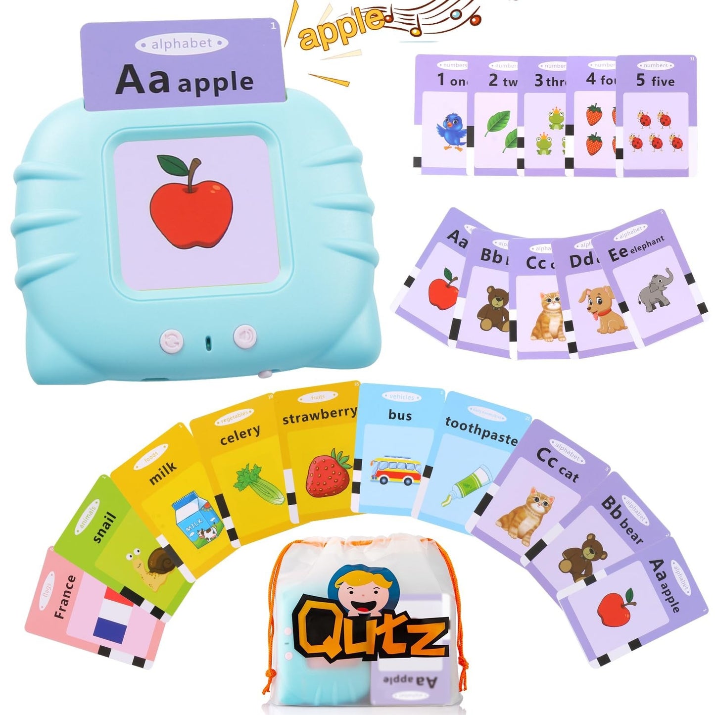 ABC Talking Flash Cards for Toddlers 2-4, Autism & Speech Therapy Educational To1