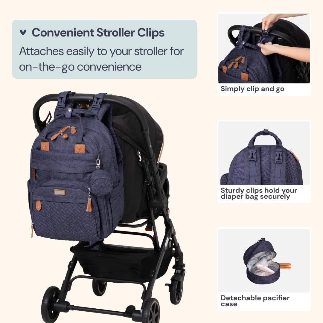 Extra Large Diaper Bag Backpack   Expandable Baby Tote with Changing Pad, Stroll6