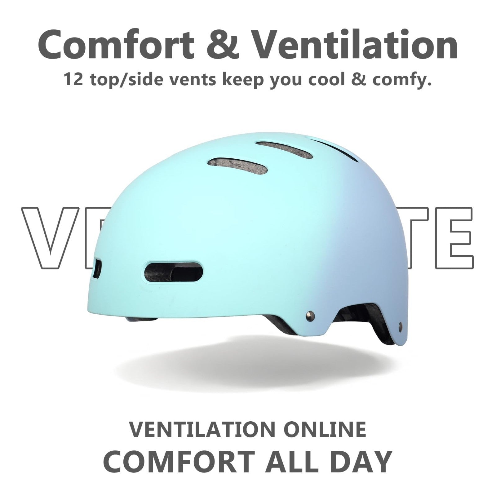 Multi-Sport Helmet for Skateboard, Bike, Scooter - Adjustable, Lightweight, Vent6