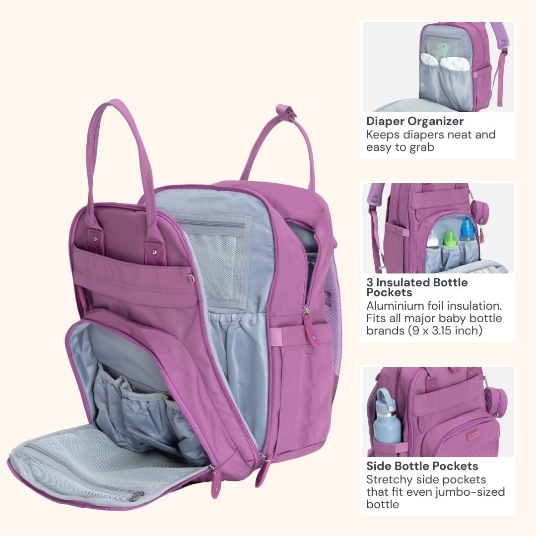 Multi Function Water Resistant Diaper Bag Backpack   Baby Travel Tote, Changing6