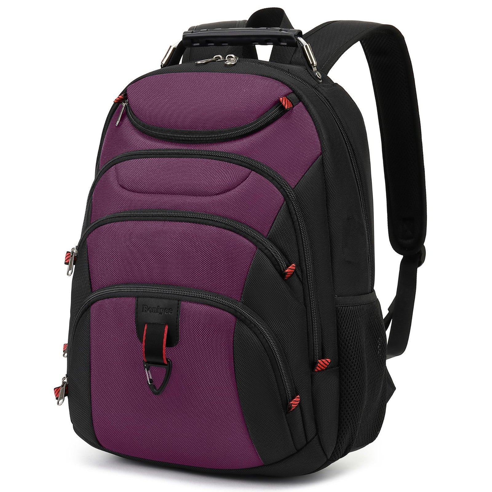 15.6" Waterproof Laptop Backpack with USB Port, Anti Theft Travel Bag, Purple/Bl1