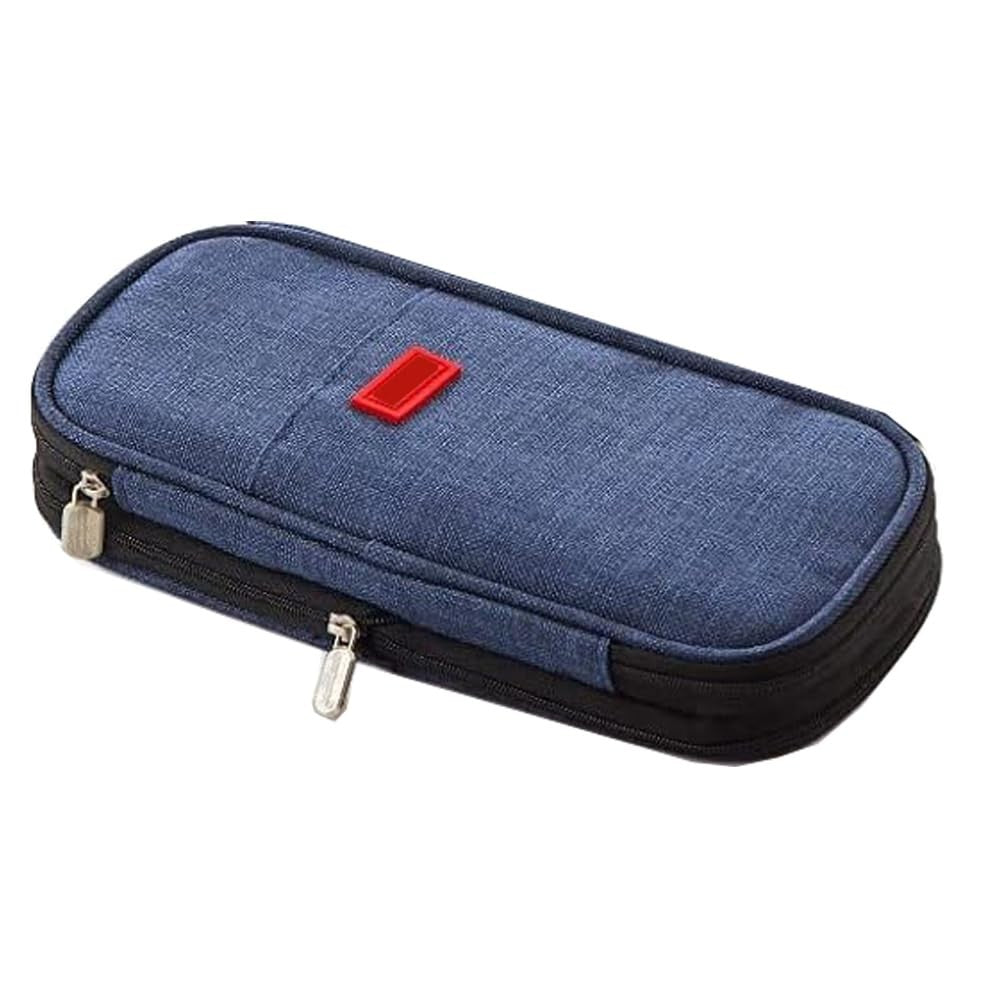 Large Storage Pencil Case Bag   Zippered Organizer Pouch for Office & Travel, Bi1