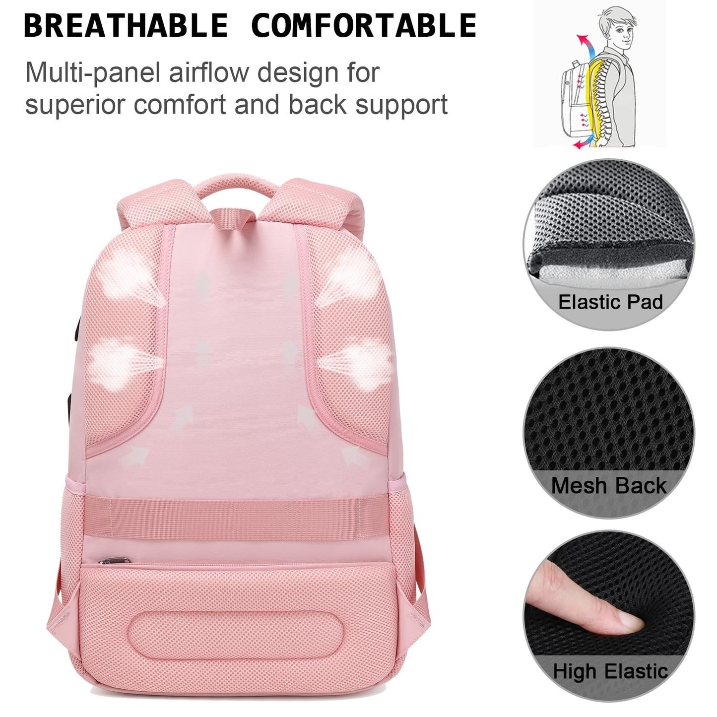 Slim Anti Theft Laptop Backpack for Business Travel & College   Stylish & Durabl4