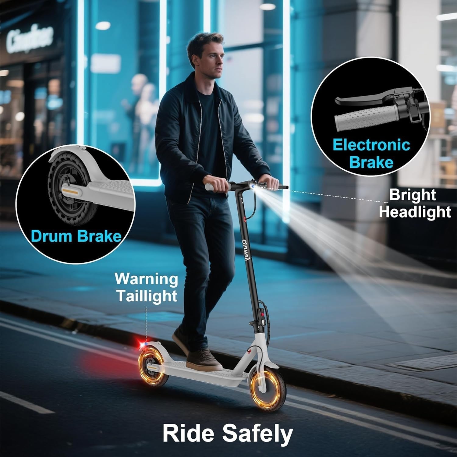 Electric Scooter 8.5''/10'' - 19/20MPH, 700/1000W Motor, 15/22 Miles Range, Port4