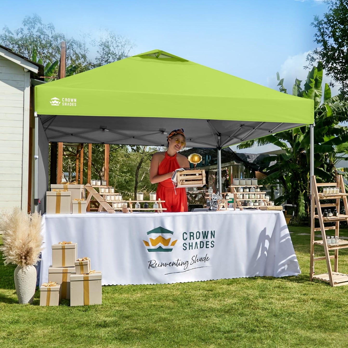 10x10 Pop Up Canopy Tent with Side Wall, Easy Setup Outdoor Shelter for Events,2