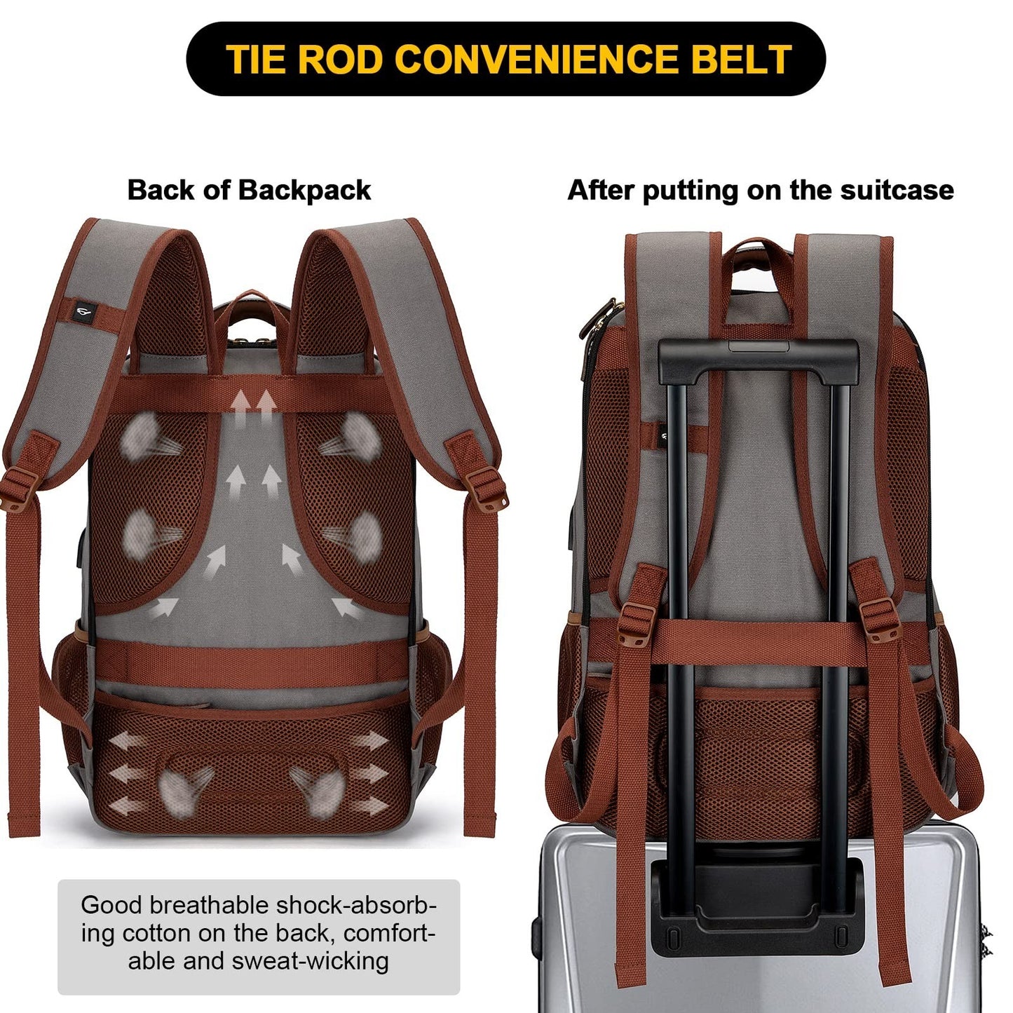 Large Capacity Canvas Laptop Backpack for Men & Women, Fits 15.6" Laptop, Travel5