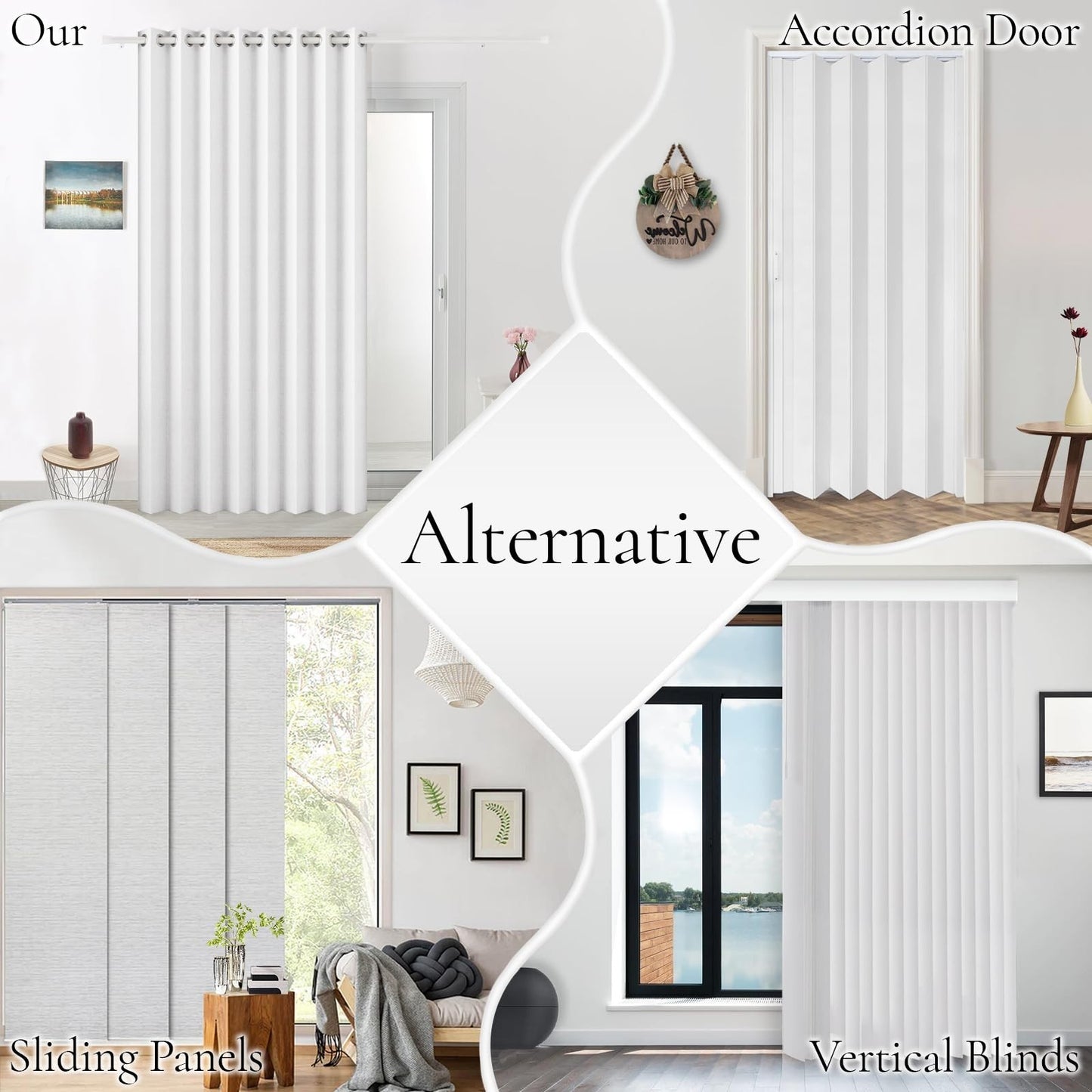 Sliding Door Curtains   100% Blackout Thermal Insulated Drapes, Magnetic Closure5