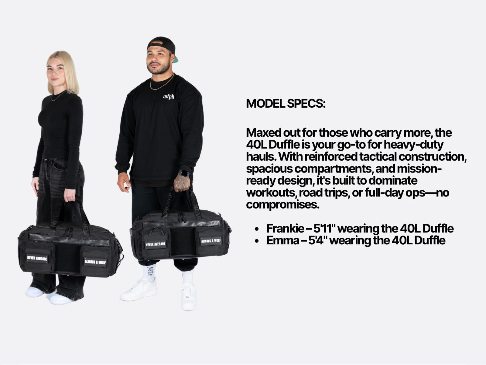 40L Waterproof Duffle Bag   Tactical Travel Gear, Outdoor Sports, Gym Bag, OD Gr4