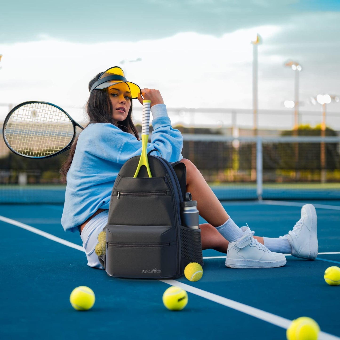 City Tennis Bag with Adjustable Straps, Water-Resistant, Holds 3 Rackets & Gear14