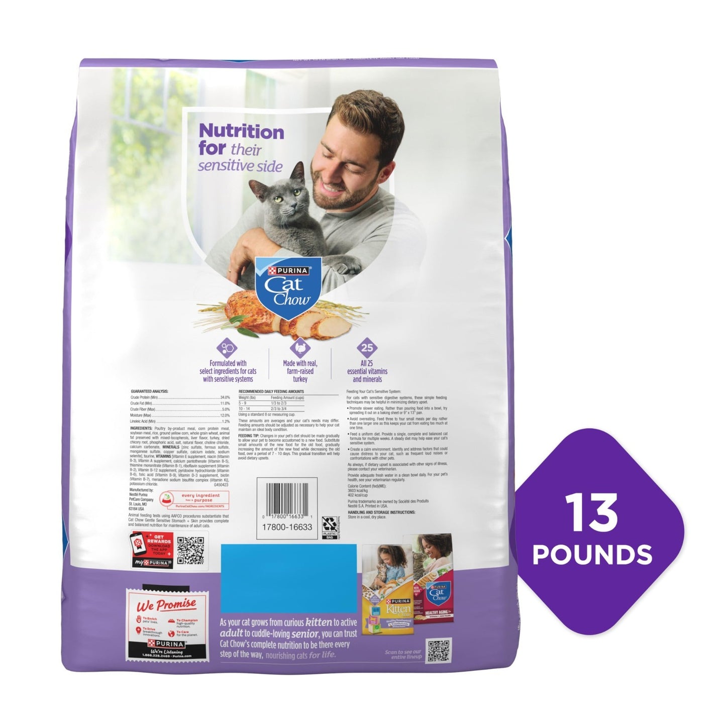 Sensitive Stomach & Skin Dry Cat Food, 13 lb Bag   Gentle Formula for Cats10