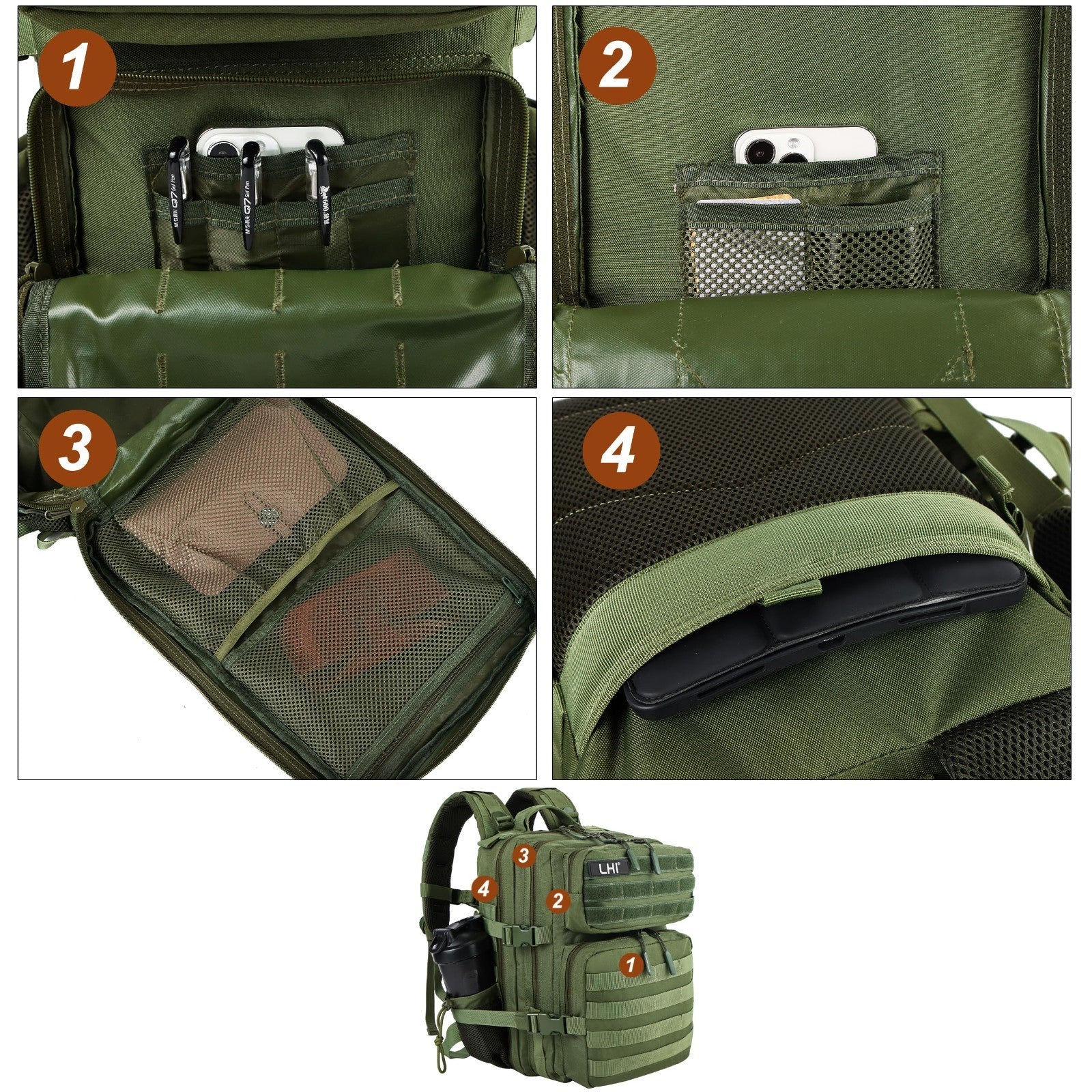 Tactical Military Backpack 25L/35L   Army Assault Pack Rucksack with Bottle Hold5