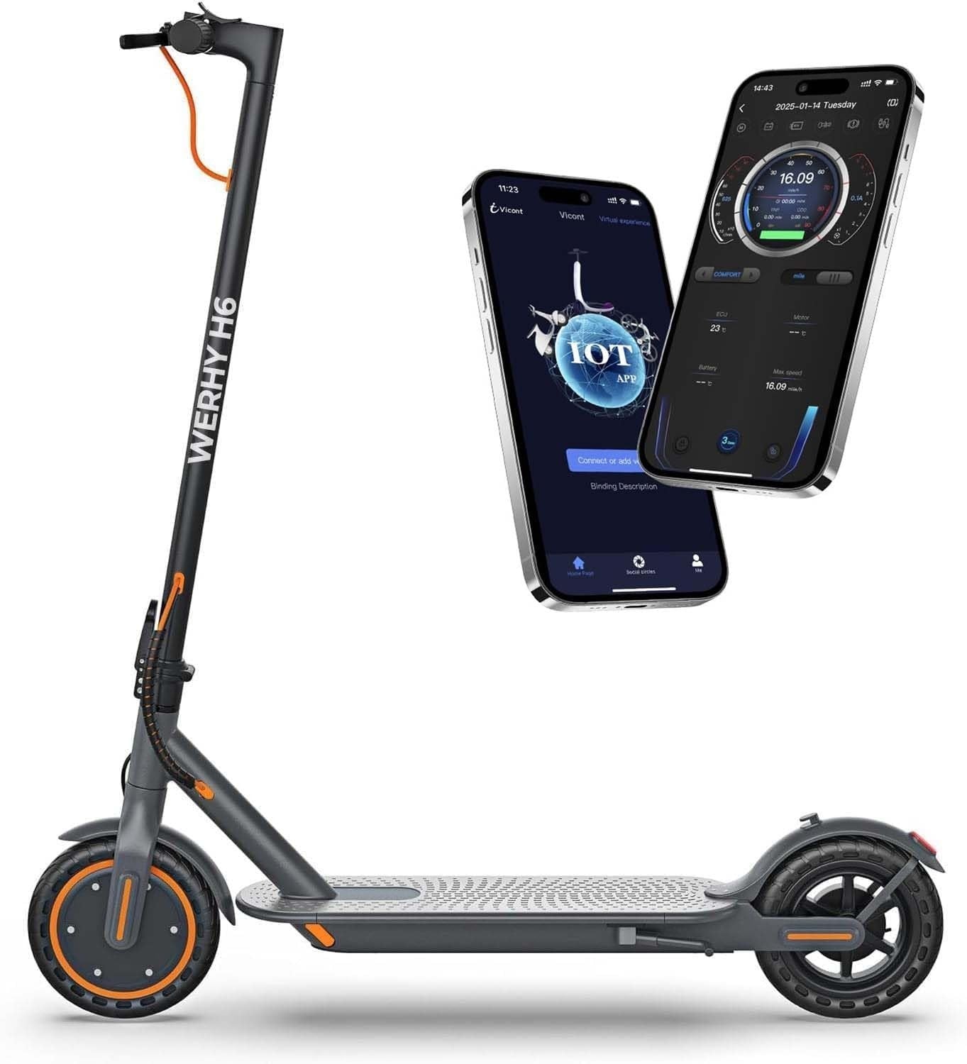 Powerful Electric Scooter 500W/350W Motor, 19MPH Speed, 16-27 Miles Range, Foldi0
