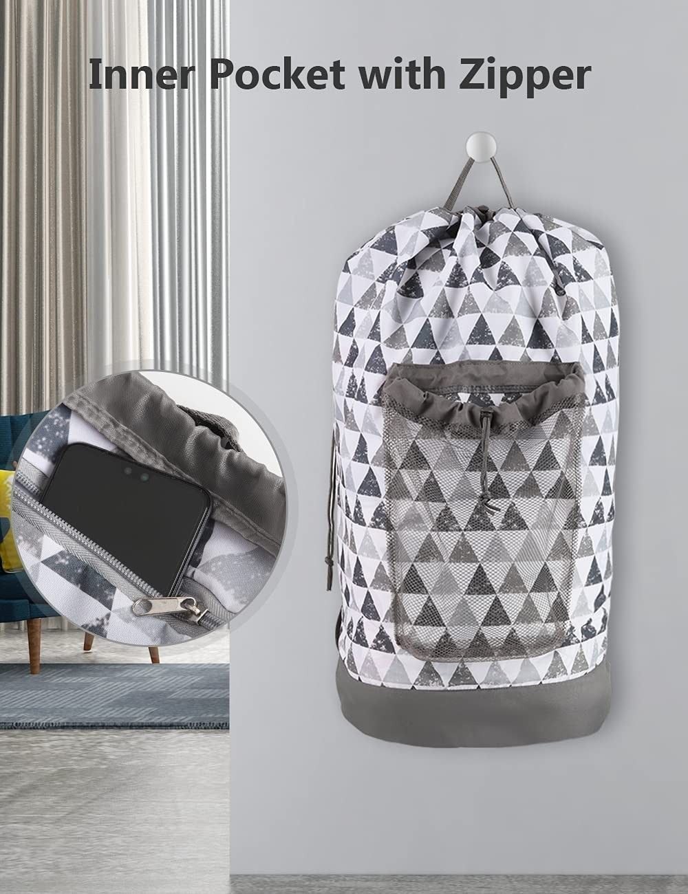 Optimized eBay Title:  "Durable Laundry Backpack with Shoulder Straps & Mesh Po4