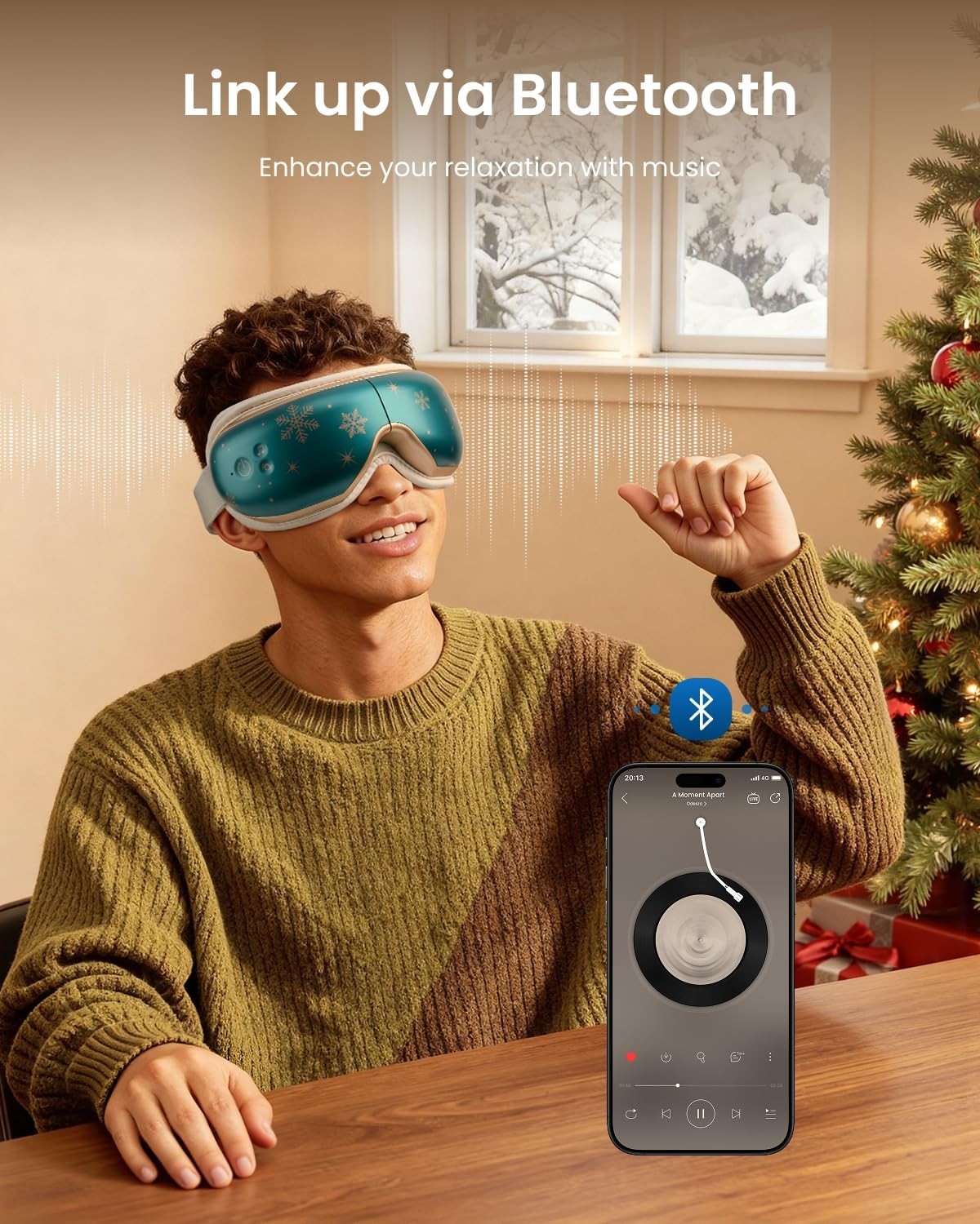 Heated Eye Massager with Vibration | Relieves Head Tension, Eye Strain & Dark Ci4
