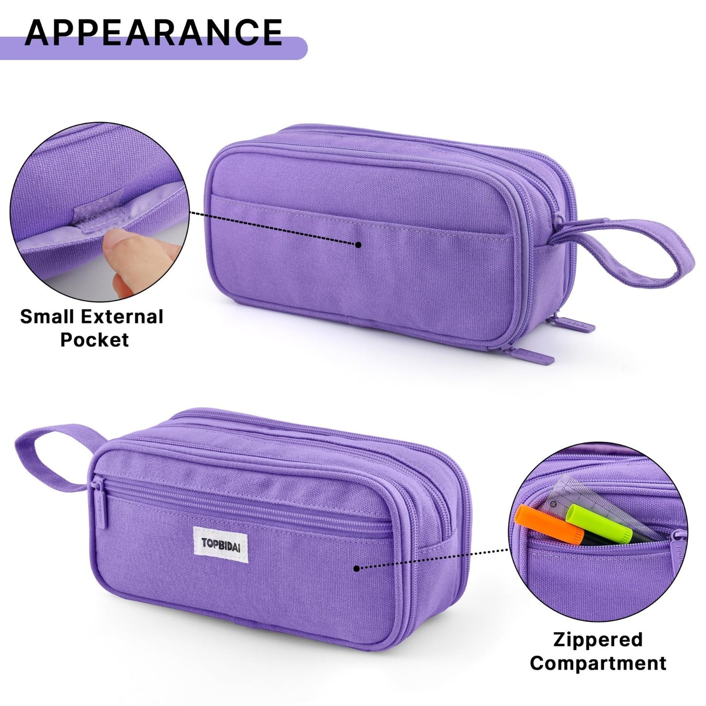 Large Pencil Case Pouch for School, Office & Art Supplies   Unisex Design4