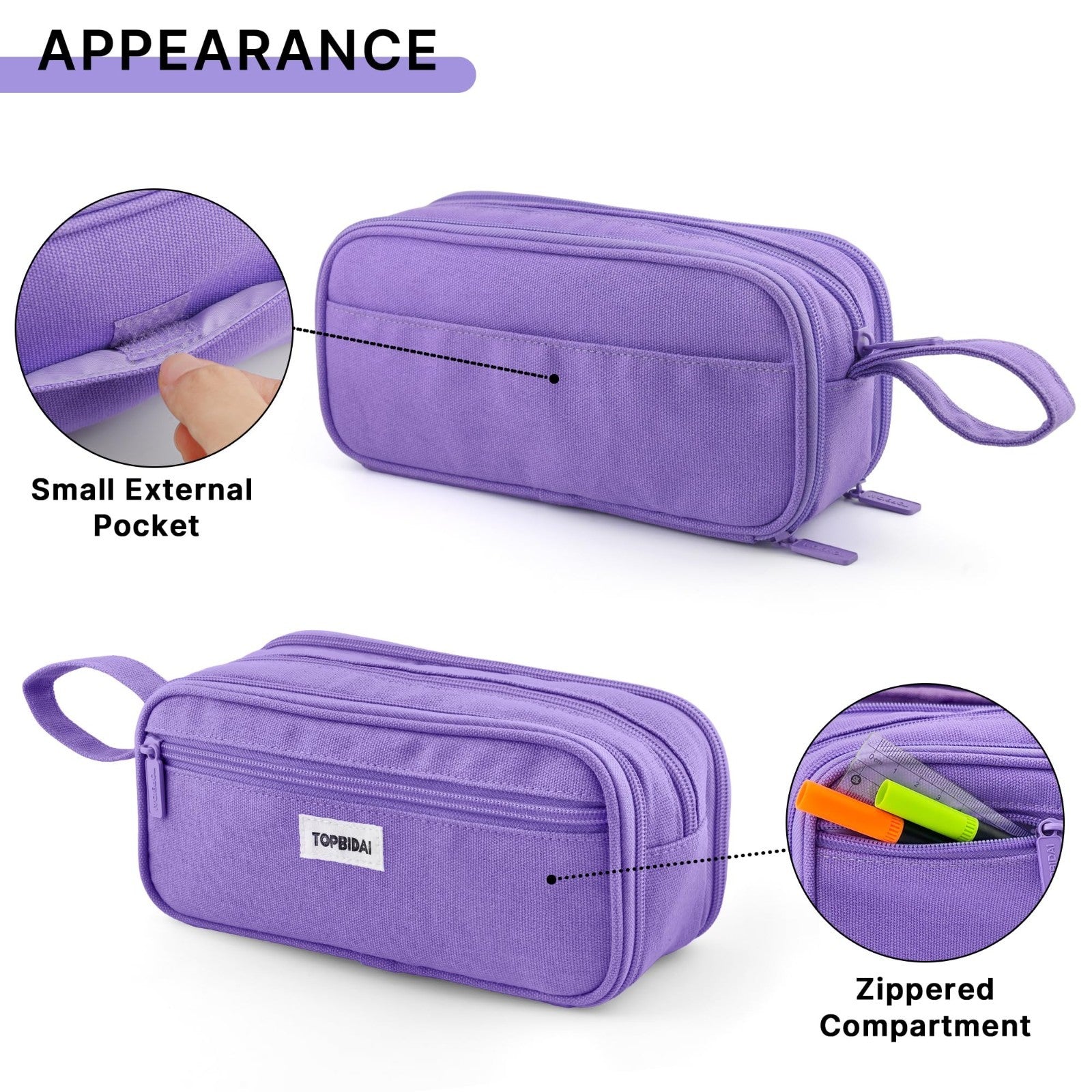 Large Pencil Case Pouch for School, Office & Art Supplies   Unisex Design4