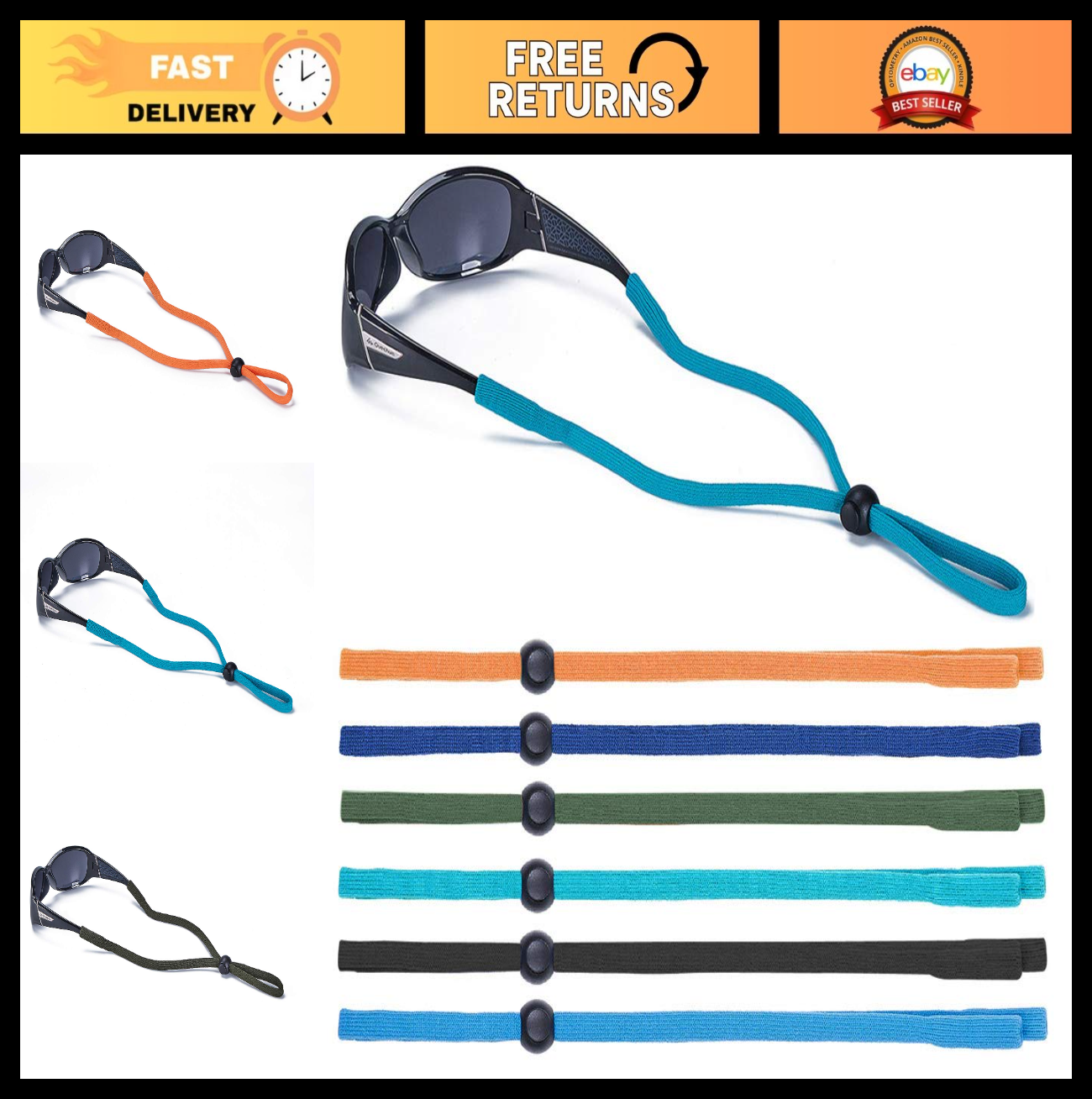 6-Pack Universal Eyeglass Lanyard - Eyewear Retainer Cord for Sports, Reading &0