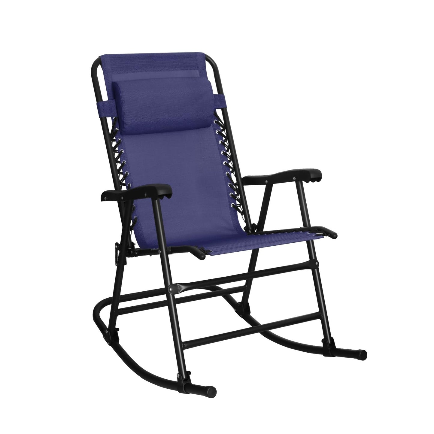 Outdoor Portable Folding Rocking Chair with Headrest, Ergonomic, Weather Resista1