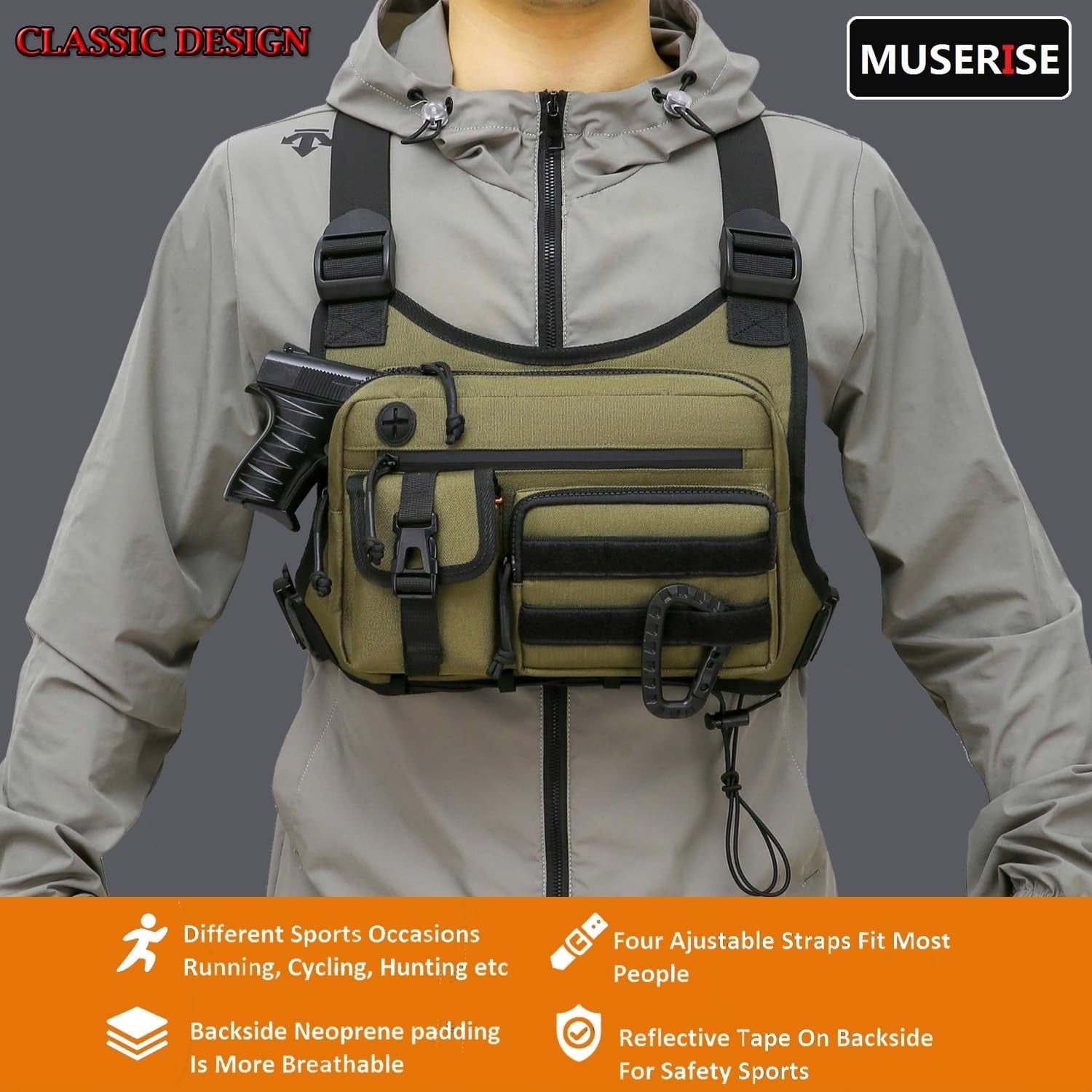 Tactical Chest Bag for Men & Women - Outdoor EDC Pack for Running, Cycling, Work8
