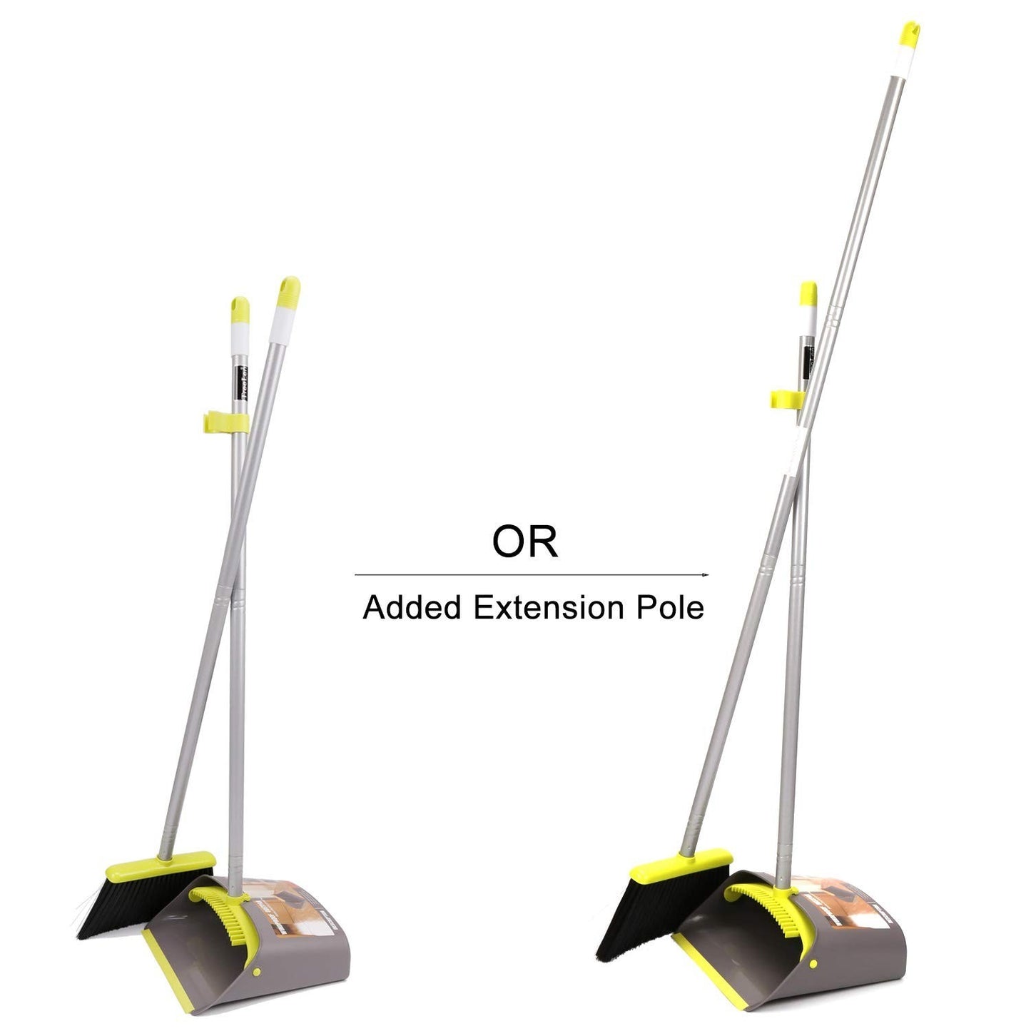 Broom and Dustpan Set with Long Handle - Upright Combo for Home & Office Cleanin4