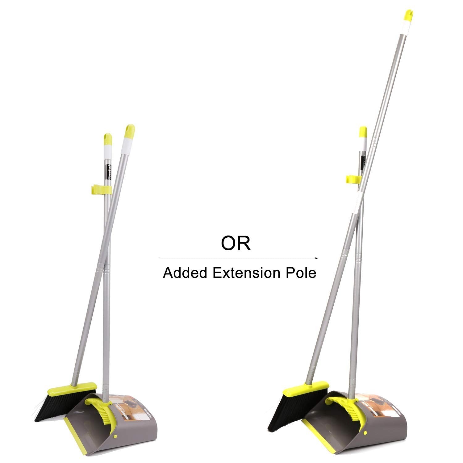 Broom and Dustpan Set with Long Handle - Upright Combo for Home & Office Cleanin4