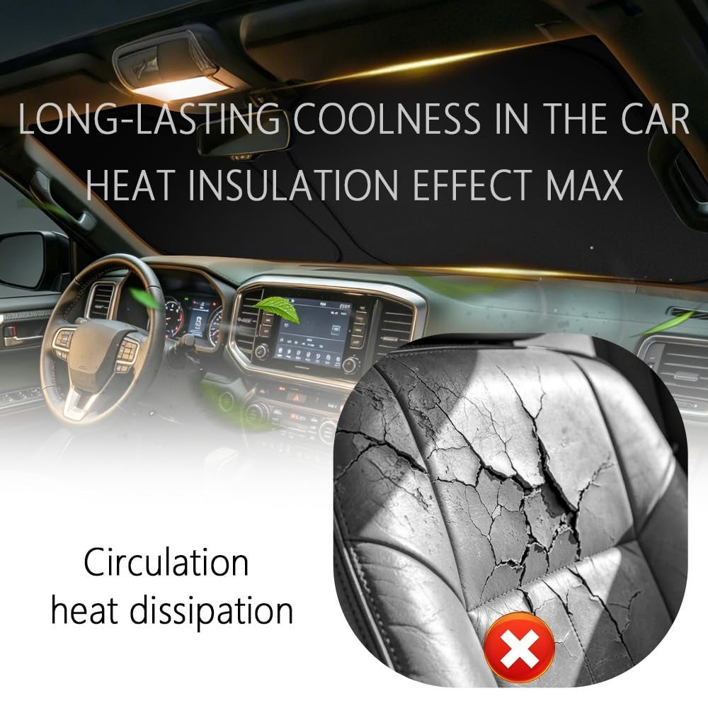 Foldable Car Windshield Sun Shade for 2019-2025 RAV4, Oxford Cloth Heat Blocker4