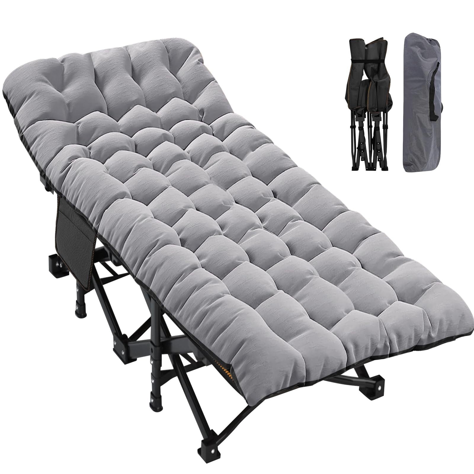 XXL Folding Camping Cot for Adults   32" Wide, 900 lb Capacity, Sturdy Frame, Ma1