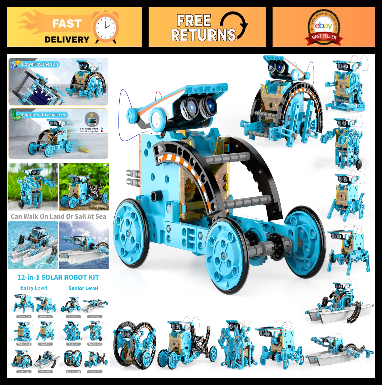12 in 1 STEM Solar Robot Kit   Educational Building Toys for Kids 8 13, Science0
