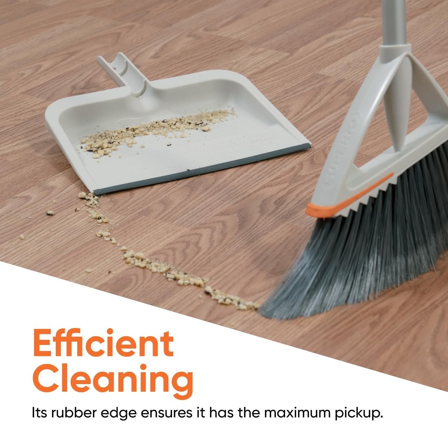 Durable 10" Clip-On Dustpan with Rubber Lip & Comfort Grip Handle - 3-Pack5