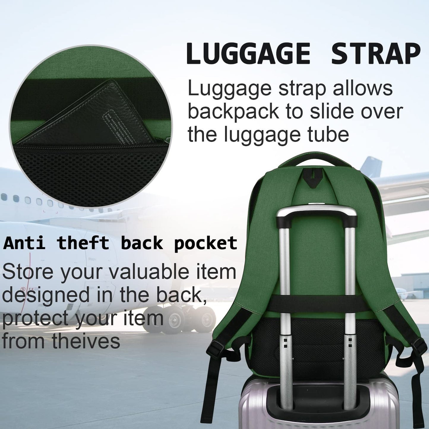 Slim Anti Theft Laptop Backpack for Business Travel & College   Stylish & Functi5