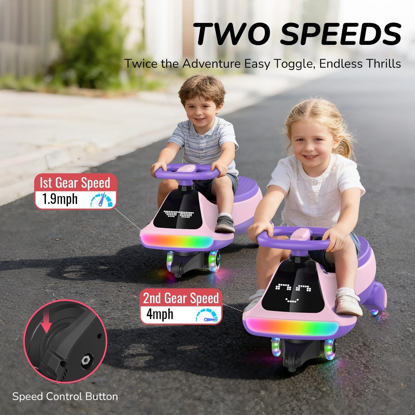 12V Electric Wiggle Car for Kids - Fun Ride-On Toy, Birthday Gift for Ages 3+5