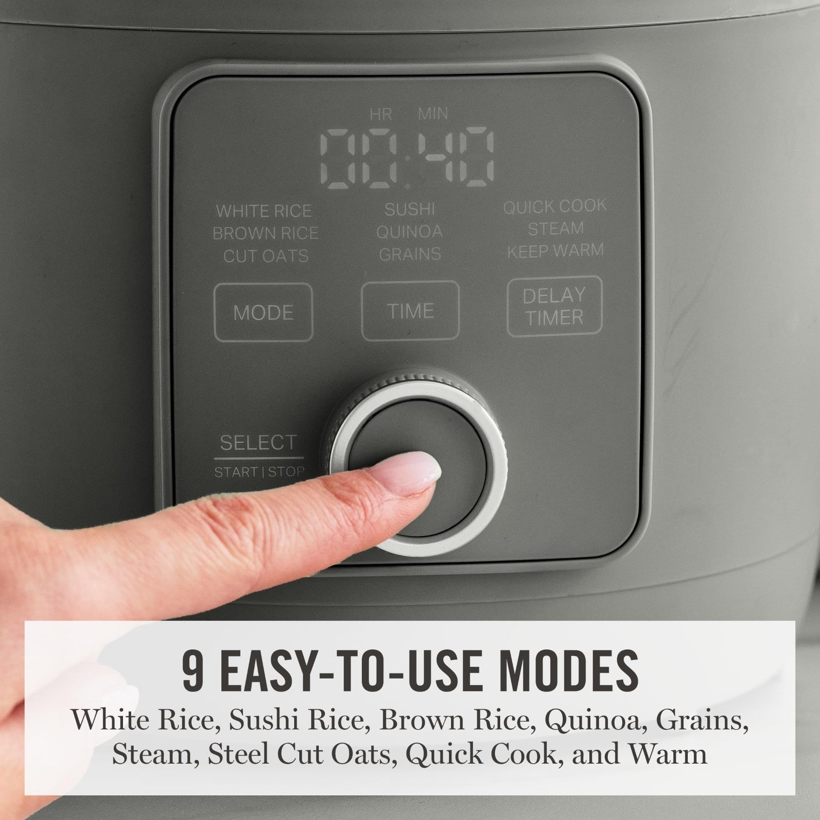 4-Cup Rice Cooker with Non-Stick Pot, Keep Warm, Steam Basket, Quick Cook, Gray4