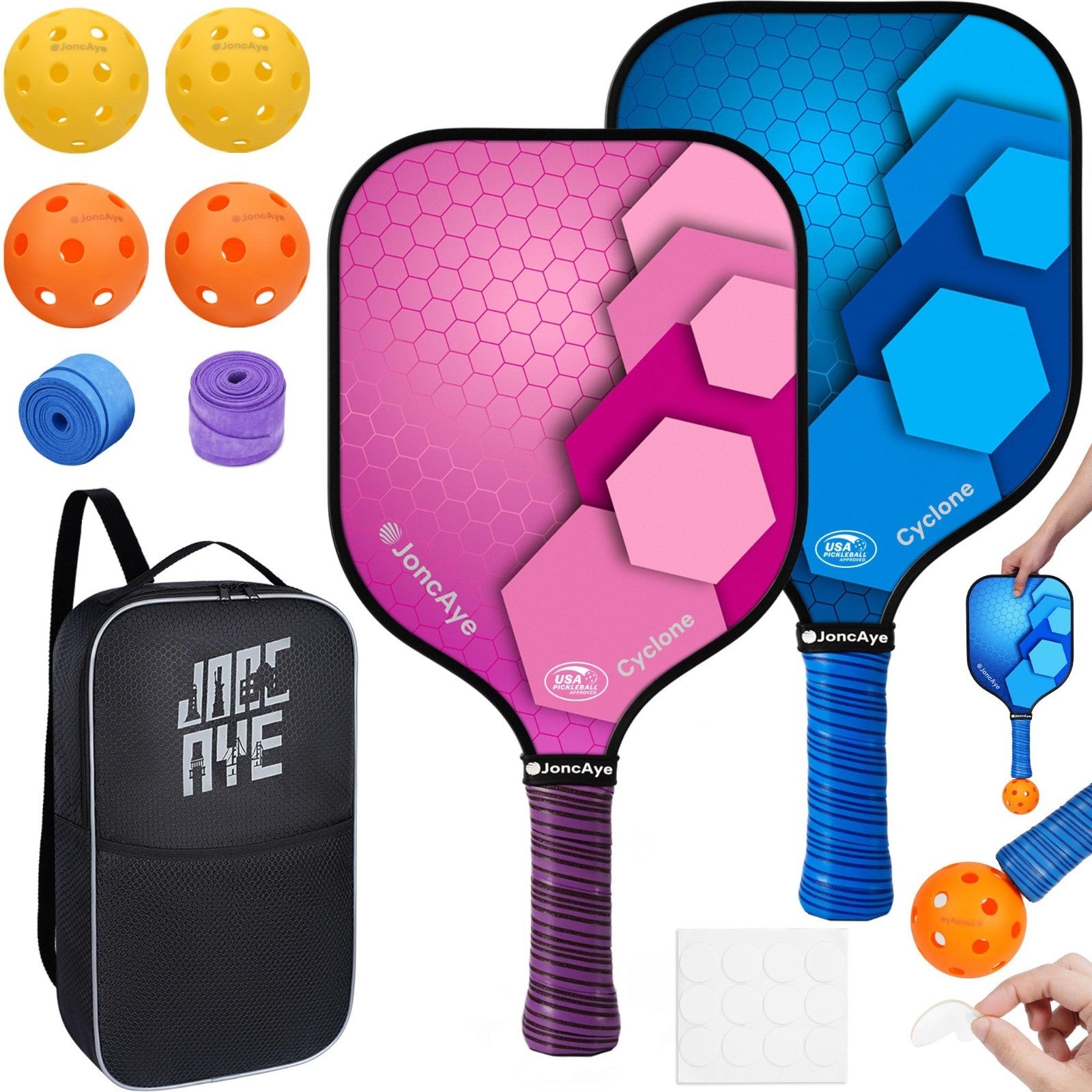 Pickleball Paddle Set of 4 or 2 - USAPA Approved Fiberglass Rackets, Lightweight1