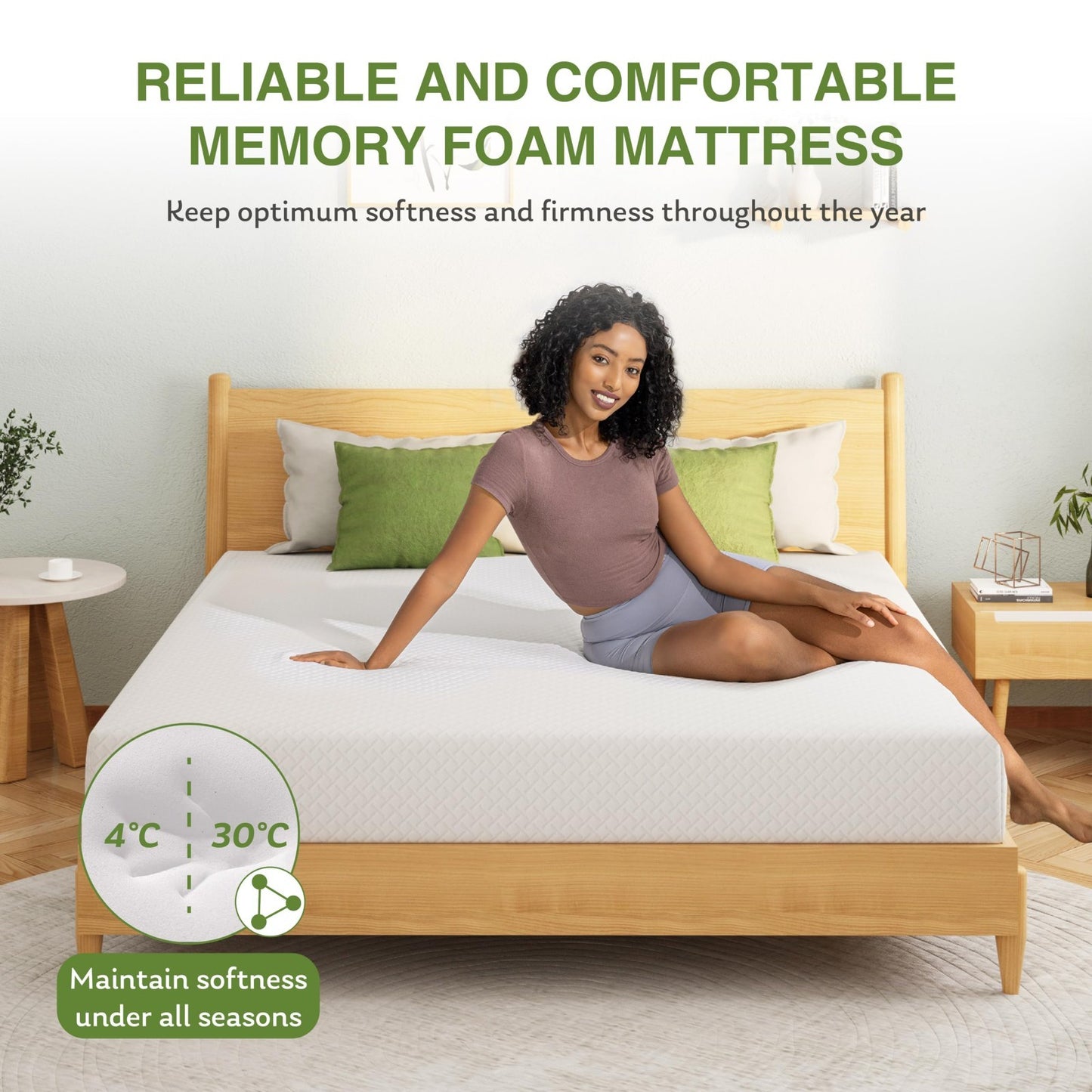 14" Full Size Memory Foam Mattress   Medium Firm, Cooling Gel, Pressure Relief,5